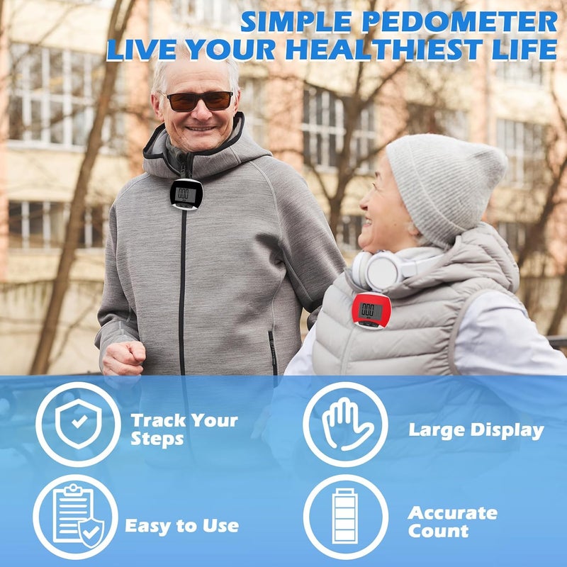 Copkim 9 Pcs Simple Pedometers Bulk for Walking Steps and Miles Walking Step Counters with Calories Burned Portable Clip Step Tracker for Seniors Man Women Jogging Hiking Running - Image 5